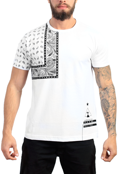 Gangster Camiseta branca Estampada