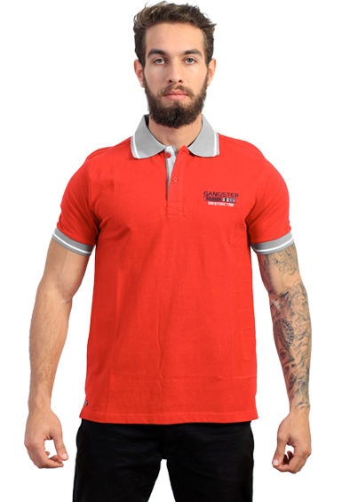 Gangster Camiseta Polo Masculina Vermelha